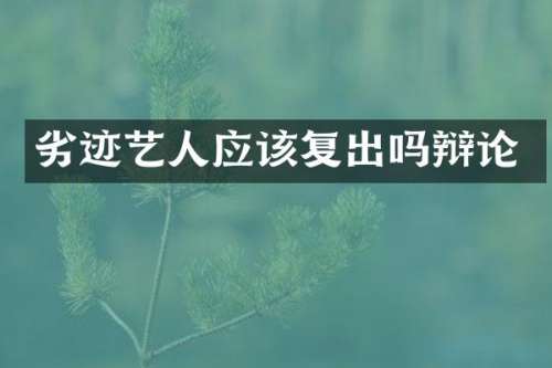 劣迹艺人应该复出吗辩论