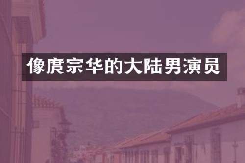 像庹宗华的大陆男演员