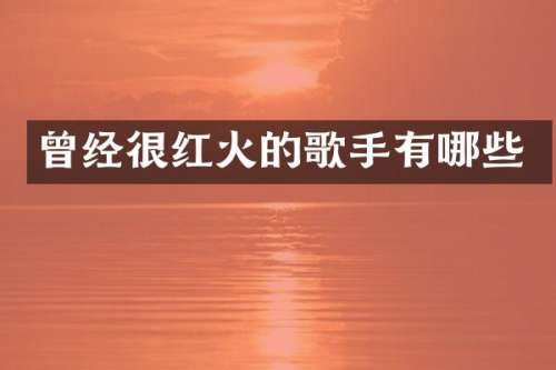 曾经很红火的歌手有哪些