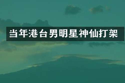 当年港台男明星神仙打架