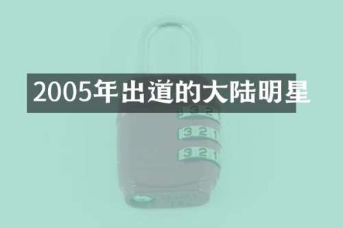 2005年出道的大陆明星
