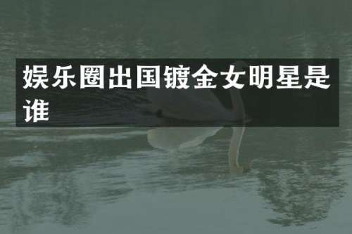 娱乐圈出国镀金女明星是谁