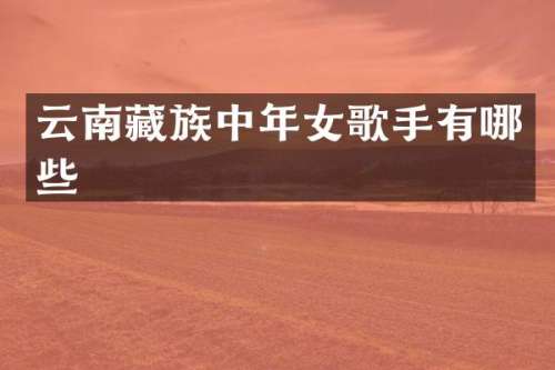 云南藏族中年女歌手有哪些