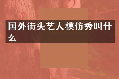 国外街头艺人模仿秀叫什么