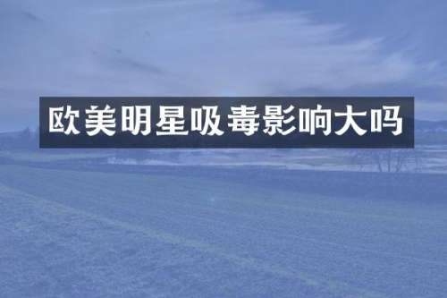 欧美明星吸毒影响大吗