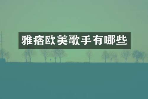 雅痞欧美歌手有哪些