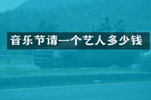 音乐节请一个艺人多少钱