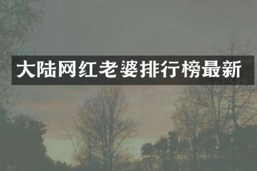 大陆网红老婆排行榜最新