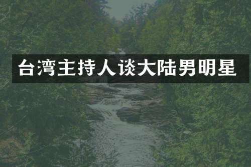 台湾主持人谈大陆男明星