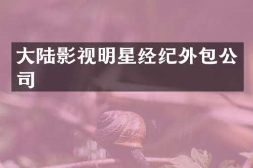 大陆影视明星经纪外包公司