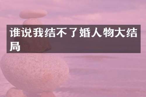 谁说我结不了婚人物大结局