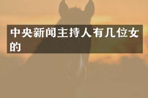 中央新闻主持人有几位女的