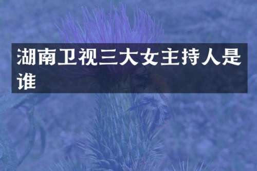 湖南卫视三大女主持人是谁