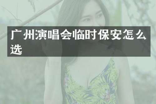 广州演唱会临时保安怎么选
