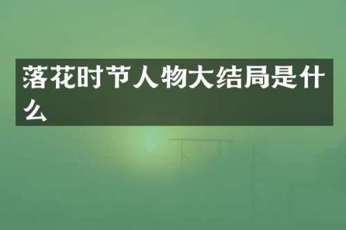 落花时节人物大结局是什么
