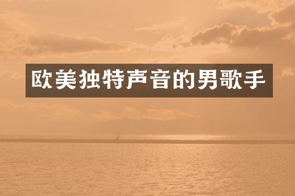 欧美独特声音的男歌手