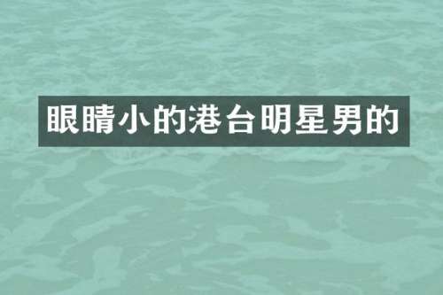 眼睛小的港台明星男的