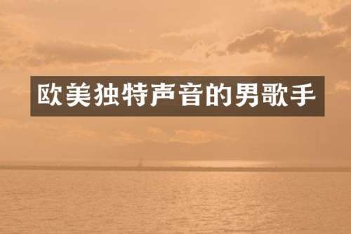 欧美独特声音的男歌手