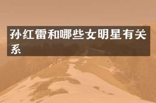 孙红雷和哪些女明星有关系