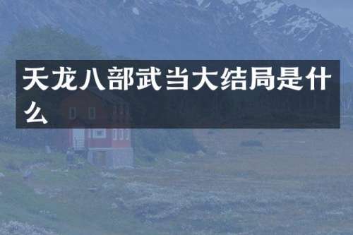 天龙八部武当大结局是什么
