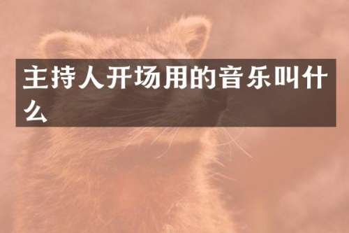 主持人开场用的音乐叫什么
