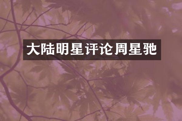 大陆明星评论周星驰