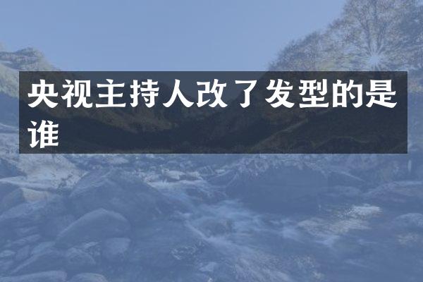 央视主持人改了发型的是谁
