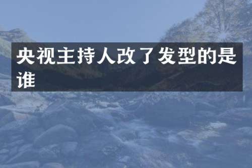 央视主持人改了发型的是谁