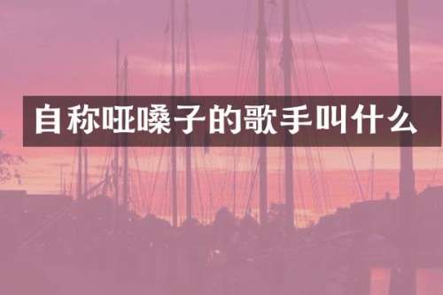 自称哑嗓子的歌手叫什么