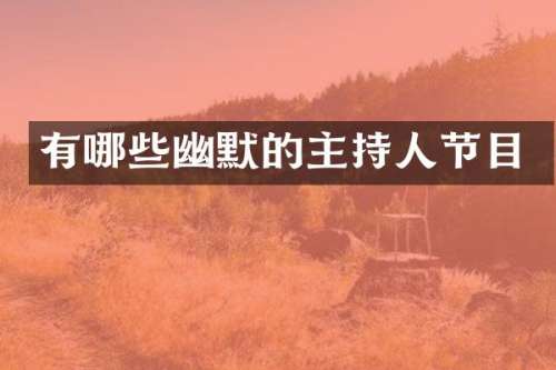 有哪些幽默的主持人节目