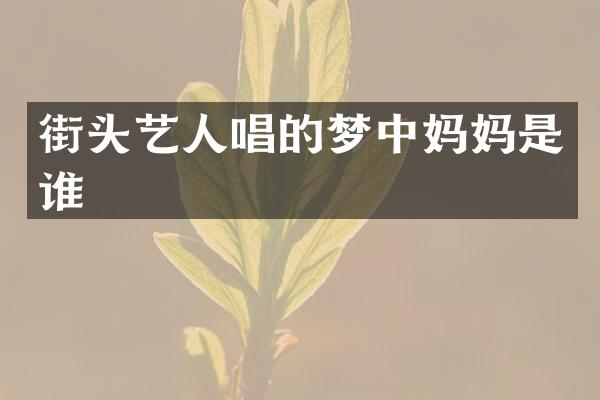 街头艺人唱的梦中妈妈是谁