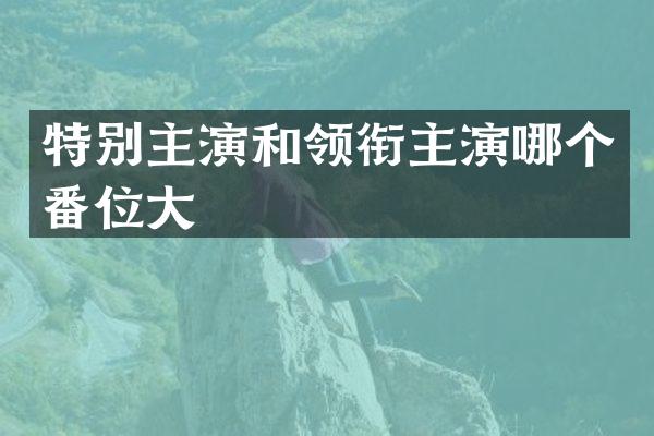 特别主演和领衔主演哪个番位大