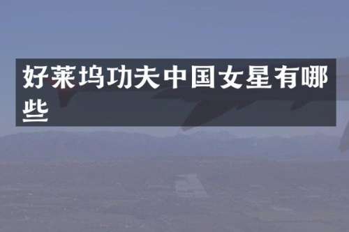 好莱坞功夫中国女星有哪些