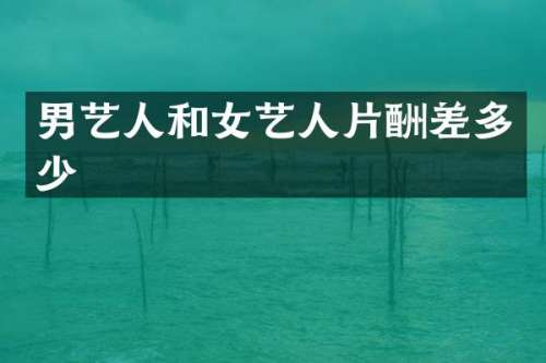 男艺人和女艺人片酬差多少