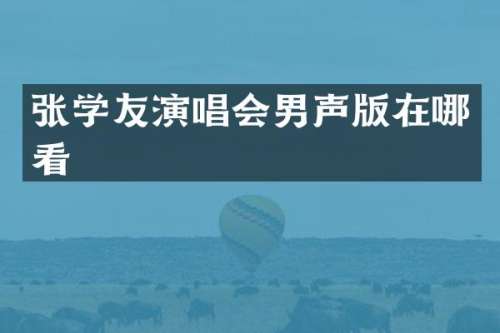 张学友演唱会男声版在哪看