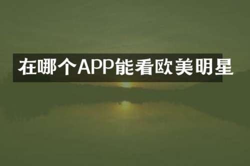 在哪个APP能看欧美明星