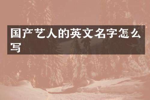 国产艺人的英文名字怎么写