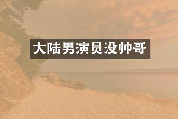 大陆男演员没帅哥