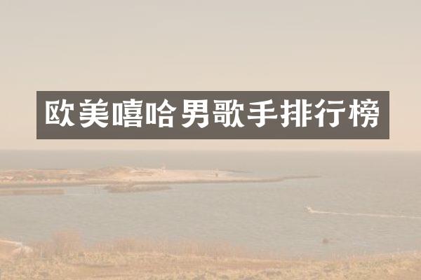 欧美嘻哈男歌手排行榜