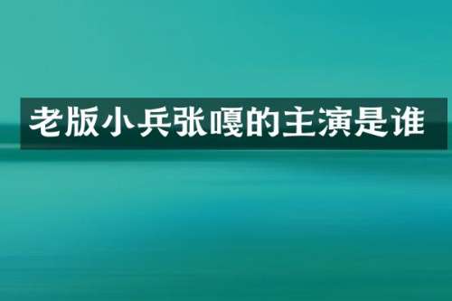老版小兵张嘎的主演是谁