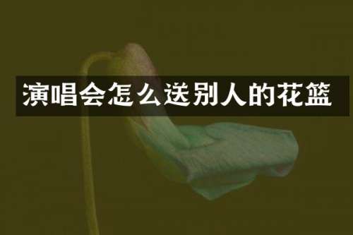 演唱会怎么送别人的花篮