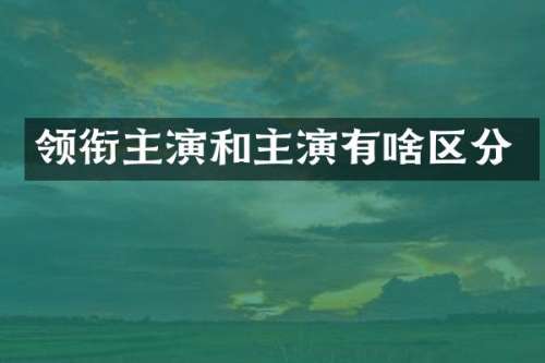 领衔主演和主演有啥区分