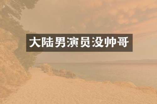 大陆男演员没帅哥