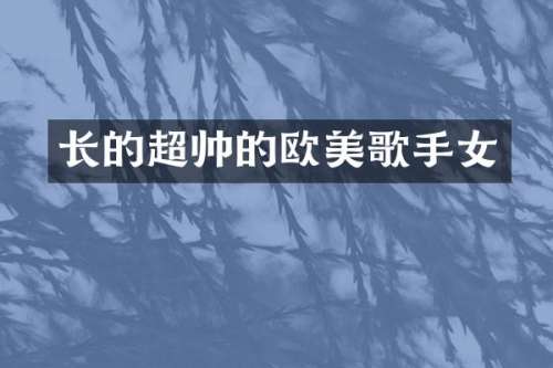 长的超帅的欧美歌手女