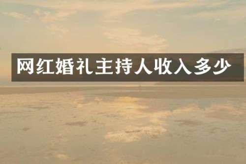 网红婚礼主持人收入多少