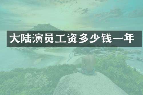 大陆演员工资多少钱一年