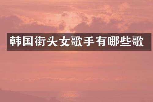 韩国街头女歌手有哪些歌
