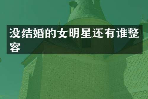 没结婚的女明星还有谁整容