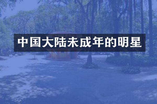 中国大陆未成年的明星