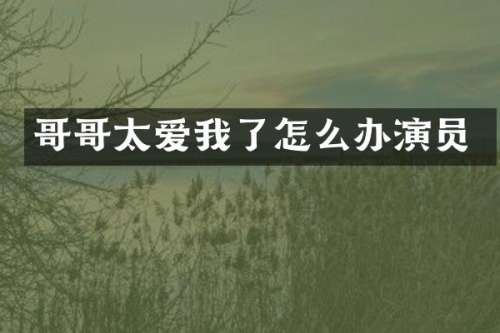 哥哥太爱我了怎么办演员